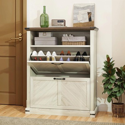 Shoe Cabinet Storage Cabinet Shoe Cabinet with FlipOut Compartments for Entryway