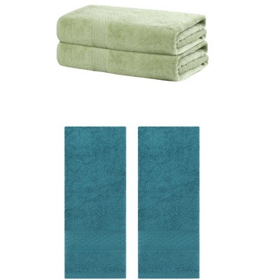 REGALWOVEN Cotton Bath Hands Towel Sets For Bathroom, Gym, SPA 2 Pack