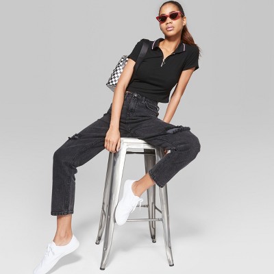 target mom jeans black