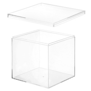 Unique Bargains Square Cube Clear Acrylic Box with Lid for Candy Tiny Jewelry Display - 1 of 4