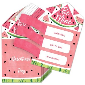 Big Dot of Happiness Sweet Watermelon - Fruit Cards for Kids - Happy Valentine's Day Pull Tabs - Set of 12 - 1 of 4