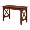 AFI Lexi Solid Wood Office Writing Desk with Elegant Felt Lined Drawer in Walnut - 2 of 4