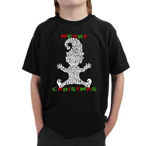 LA Pop Art Christmas Elf - Boy's Word Art T-Shirt - 1 of 4