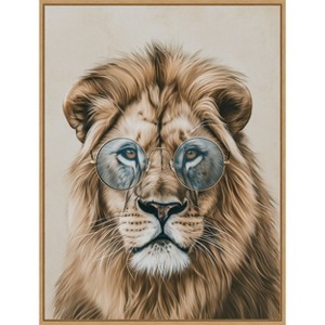 Amanti Art Cool Cat by Mowzu  Framed Canvas Wall Art - 1 of 4