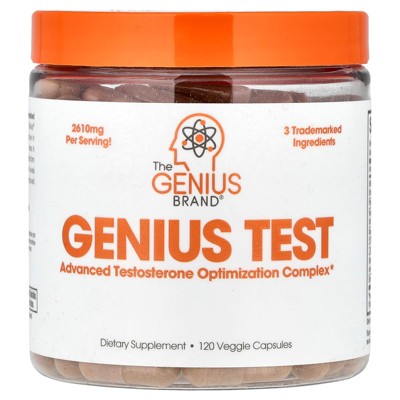 The Genius Brand Genius Test, Advanced Testosterone Optimization Complex, 120 Veggie Capsules