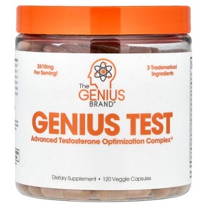 The Genius Brand Genius Test, Advanced Testosterone Optimization Complex, 120 Veggie Capsules - 1 of 2