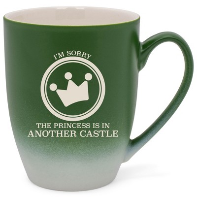 100 North Crown Design 10 Ounce Green and White Two Toned Ombre, Comfortably Fits Your Hands, Ceramic Tea Coffee Cup Mug, I'm Sorry The Princess Is In