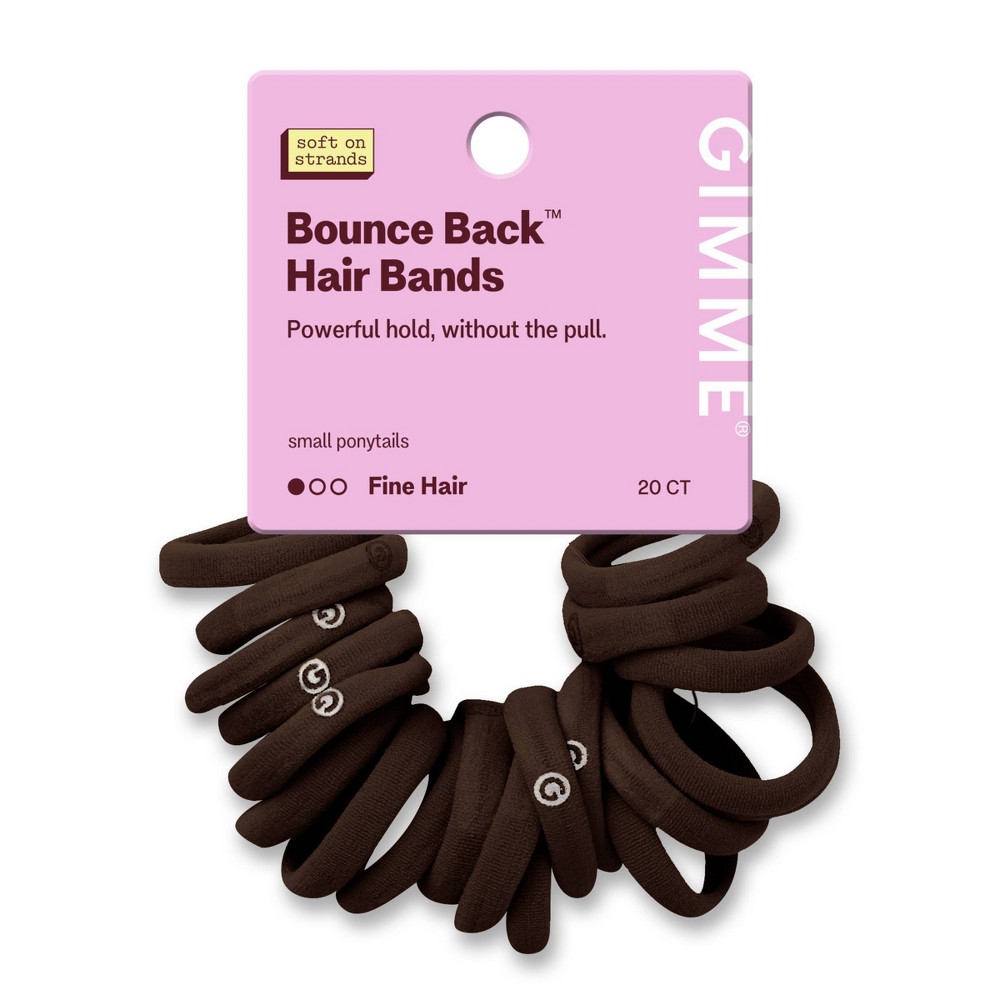 Photos - Hair Styling Product Gimme Beauty Bounce Back Small Hair Bands for Fine Hair - Dark Brown - 20ct
