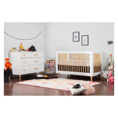 Lolly 6-Drawer Double Dresser in White and Natural