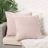 Unique Bargains Corduroy Modern Solid Striped Couch Sofa Home Decorative Pillow Covers 2 Pcs - 2 of 4