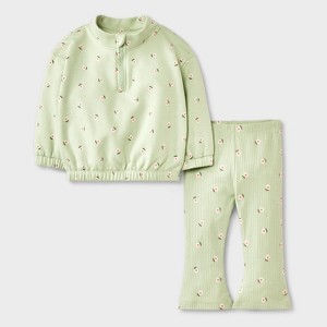 Baby Girls' 2pc Fleece Sweatshirt & Jogger Pants Set - Cat & Jack™ - 1 of 4