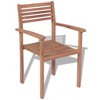vidaXL Stackable Chair Set of 2 Warm natural wood Solid teak wood Medium - 3 of 4