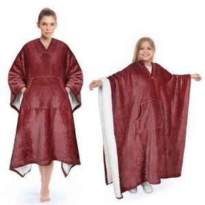 Tirrinia Fleece Wearable Blanket Super Soft Comfy Plush Fleece  for Women Men Throw Wrap Cover Indoors or Outdoors , 55''x 80'' - 1 of 4