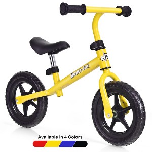 HoneyJoy Kids Balance Bike No Pedal Training Bicycle w/Adjustable Handlebar & Seat Yellow\Black\Blue\Red - 1 of 4
