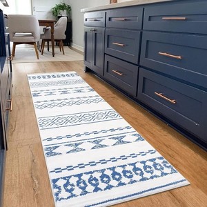 Vintage Geometric Area Rug Non Slip Low Pile Soft Rug Farmhouse Bohemian Carpet Living Room Bedroom Dining Room Rug - 1 of 4