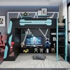 Polibi Full Size Gaming Loft Bed with Built-In Desk, RGB Light, Multi-Tier Shelving & Charging Station - 2 of 4