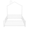 Whisen Metal House Platform Bed with Guardrail and Chimney - 4 of 4