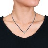 EVERLY JEWELRY  |   Sterling Silver 16 4/5 CT TGW Created Blue Sapphire Created White Sapphire Necklace With Chain - 3 of 4