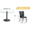 NicBex Dining Table Set for 6 Kitchen Table Transparent Tempered Glass Round Dining Table Black Metal Bracket and Base with 6 Chairs, Black - image 2 of 4