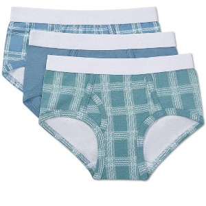 Memoi Boys' 3 Pair Pack Plaid Multi Briefs - 1 of 1