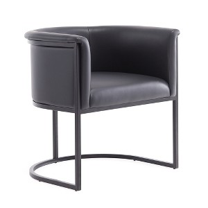 Sapphtopaz Modern Semi Circle Dining Chairs with Metal Leg PU Upholstered Geometric Kitchen Chairs with Metal Legs for Dining Room, Living Room - 1 of 4