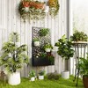 Outsunny Metal Raised Garden Bed with Trellis, Freestanding or Wall Mounted Raised Flower Bed with Privacy Panel for Garden, Patio, Balcony - 3 of 4