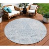 Denim Blue Ivory And Gray Geometric Washable Indoor Outdoor Area Rug - 2 of 4