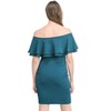 Hello Miz Women's Off Shoulder Double Ruffle Maternity Dress - 3 of 4