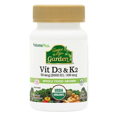 Source of Life Garden VIT D3 2000IU/K2 100 MCG by Nature's Plus  -  60 Capsule