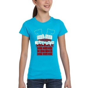 LA Pop Art Chimney Santa - Girl's Word Art T-Shirt - 1 of 4