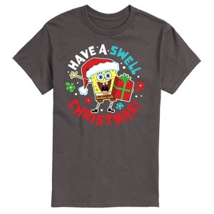 Men's - SpongeBob SquarePants - Have A Swell Christmas Short Sleeve Graphic T-Shirt - 1 of 4