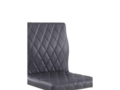 Gray Upholstered Metal Side Chair with High Back