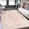 Floral Medallion Washable Rug, Non Slip Boho Accent Carpet for Entryway Bedroom Kitchen or Office, Soft Low Pile - 3 of 4
