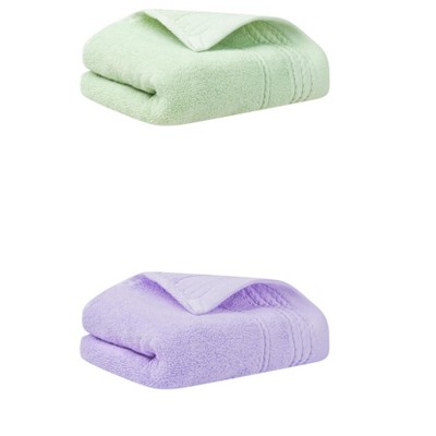 REGALWOVEN 2 Pack Solid Striped Bathroom Hand Towels for Hand, Face 14" x 30"