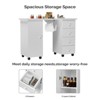 Karlhome 42.5 in. White MDF 4-Drawer Manicure Table Nail Desk with Cabinet, Doors, Electric Dust Collector - 4 of 4