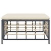 vidaXL Garden Table Anthracite PE rattan, powder-coated steel - Beige Footrest - 4 of 4