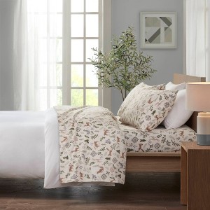 NicBex 3 PCS Sheet Set,Tan Woodland Winter Bedding Set with 1 Flat Sheet,1 Fitted Sheet,1 Pillowcase,Bed Sheets for Women,Men,Kids,Teens - 1 of 4