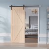 SMARTSTANDARD 84 in. Height K Shape Natural Wood Interior Barn Door (No Hardware Included) - 2 of 4
