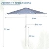 Aoodor 9FT Outdoor Patio Umbrella, Outdoor Market Table Umbrella with 8 Sturdy Ribs, Push Button Tilt and Crank - 3 of 4