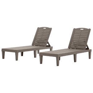 Maliang 2-Piece Outdoor Chaise Lounge Chair with Adjustable Backrest for Patio, Poolside or Beach - 1 of 4