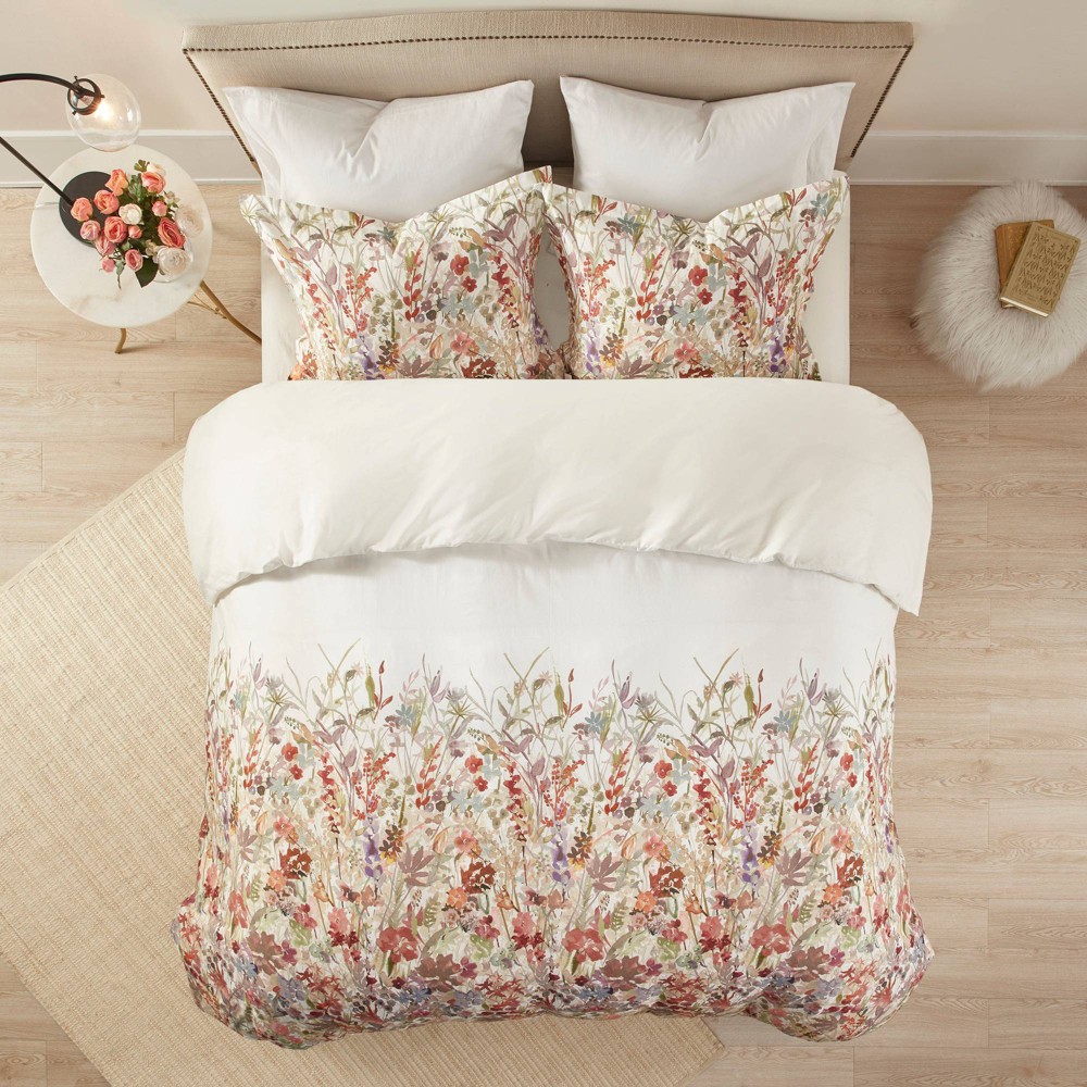 Photos - Bed Linen King/California King Julia Cotton Printed Duvet Cover Set Multi