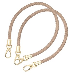 Unique Bargains PU Leather Braided Replacement Metal Buckles Purse Strap 2 Pcs - 1 of 4