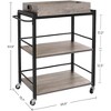 VASAGLE Kitchen Serving Cart with Removable Tray, 3-Tier Kitchen Utility Cart on Wheels with Storage, with Brakes, Leveling Feet - 3 of 4