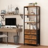 KTMBDW Industrial Bookshelves and Bookcases with 3 Drawers, 3 Shelf Display Storage Shelves 68.5 in Tall Bookcase for Home Office, Living Room - 3 of 4