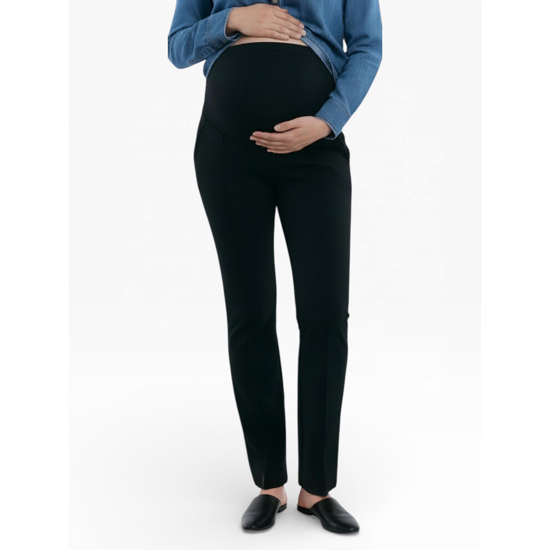 Women's Mia Secret Fit Over the Belly Slim Straight Leg Pant - Black Size: Small - Motherhood Maternity