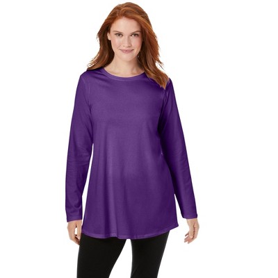 Woman Within Perfect Long-Sleeve Crewneck Tunic