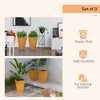 Okak 3 Pack 28" Tall Planters with Drainage Hole, Stylish Indoor & Outdoor Flower Pots for Porch, Patio, Deck - 3 of 4