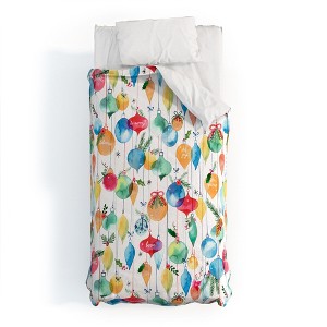 Ninola Design Christmas Baubles ords Comforter + Pillow Sham(s) - Deny Designs - 1 of 3