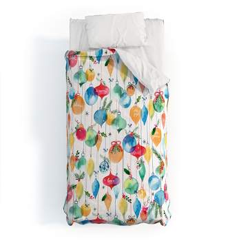 Ninola Design Christmas Baubles ords Comforter + Pillow Sham(s) - Deny Designs
