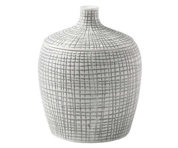 Cestino Cotton Jar Gray/White - Cassadecor